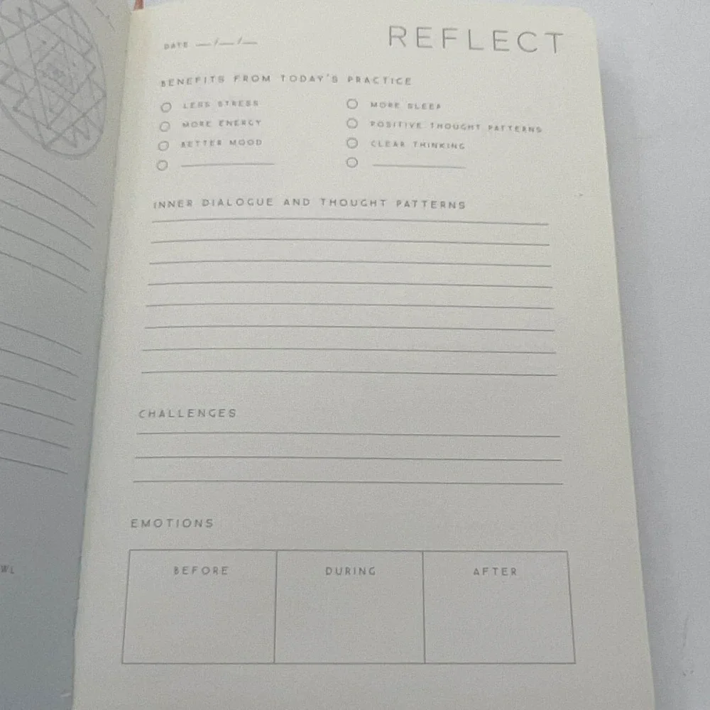 Insights Meditation Journal Blue Lotus Mandala Guided‎ Practice Tracker Notebook